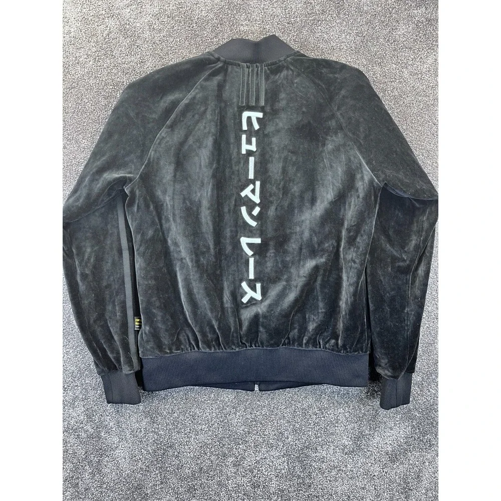 Adidas Jacket Woens S Pharrell Williams Velour Track Front Zip Side Pocket Black